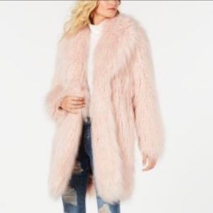 Guess pink shag coat